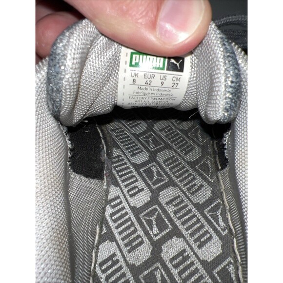 PUMA Shoes Mens 9 Basket Athletic Low Top Knit Sneakers 363087-01 Gray Fabric - Picture 6 of 7